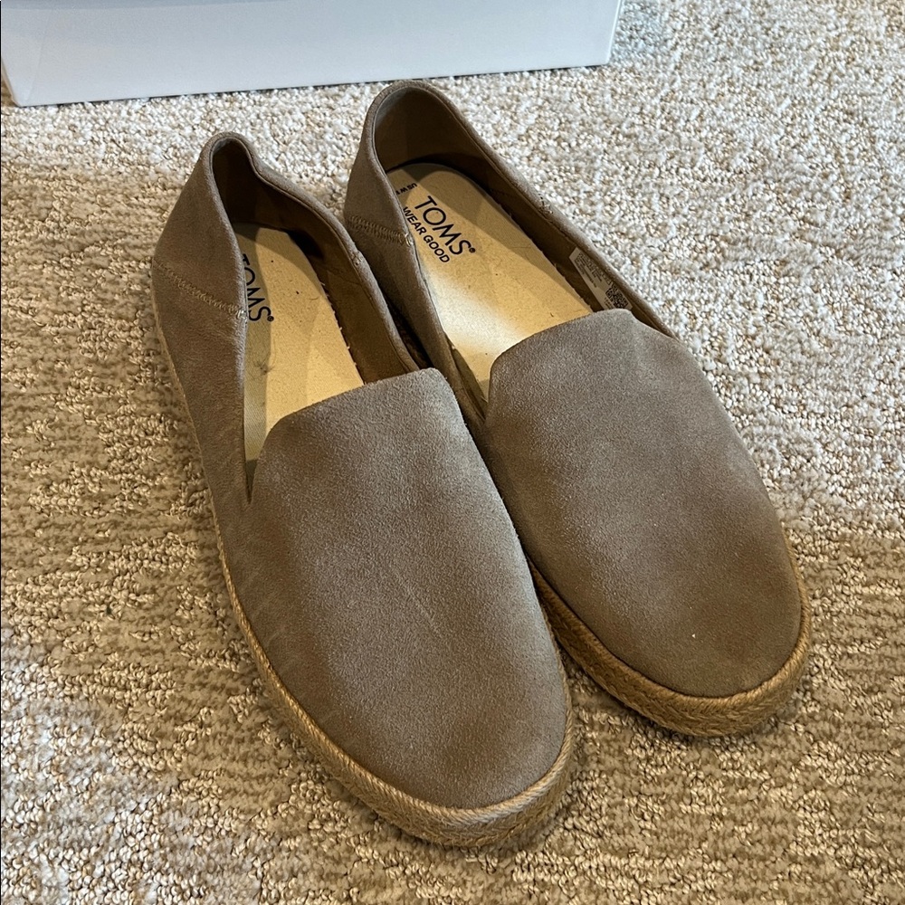 TOMS Taupe Suede Espadrilles